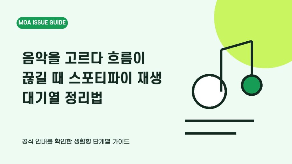 음악을 고르다 흐름이 끊길 때 스포티파이 재생 대기열 정리법